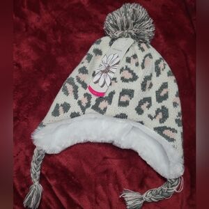 Daisy Fuentes Kids Leopard Print Hat with Pom Pom
